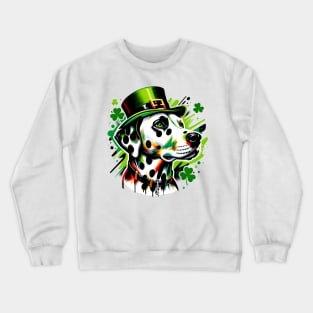 Dalmatian Enjoys Saint Patrick's Day in Graffiti Style Crewneck Sweatshirt